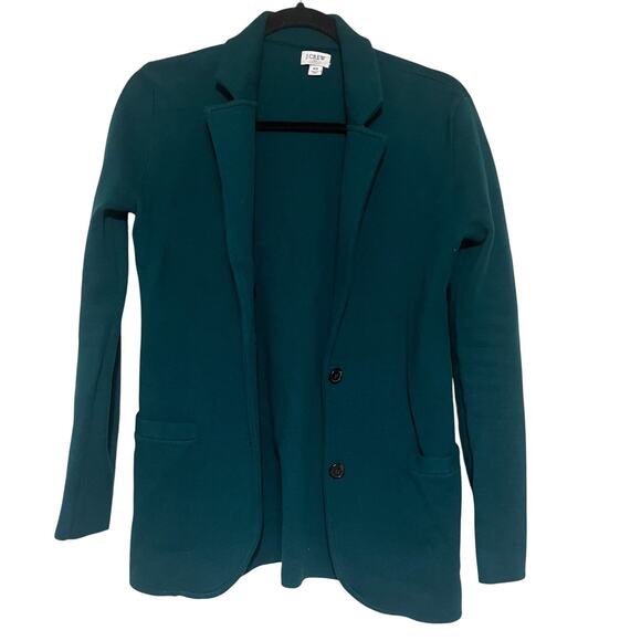 J.Crew Single Breasted Knit Sweater Blazer Green Size XS - Picture 2 of 6